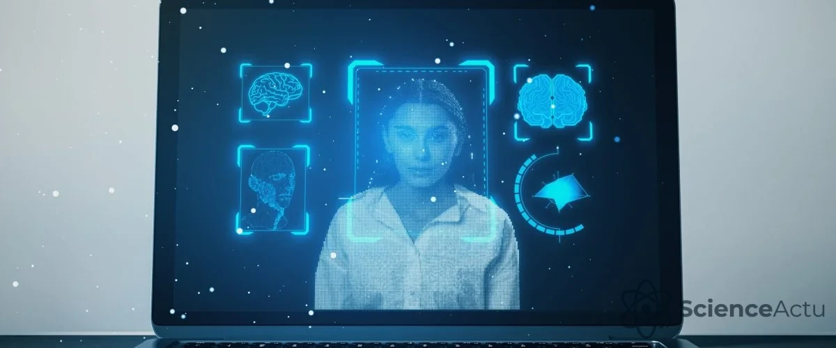 Illustration conceptuelle de la reconnaissance faciale et de l'identité numérique face aux deepfakes
