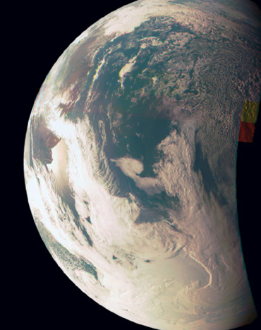 Photo de la Terre prise par Juno