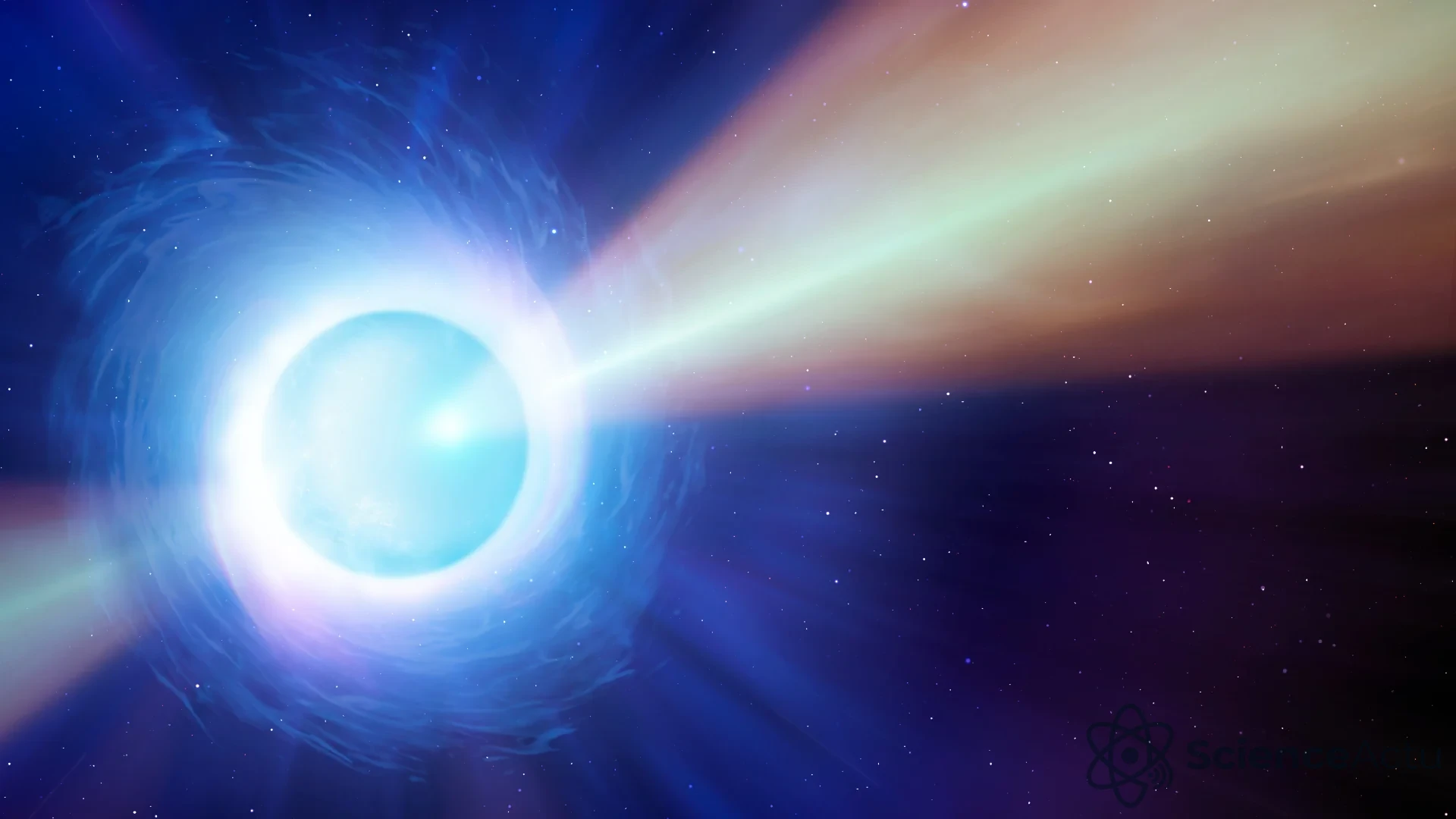 Illustration d'une étoile à neutrons dense dans l'espace, objet souvent comparé au trou noir solitaire.