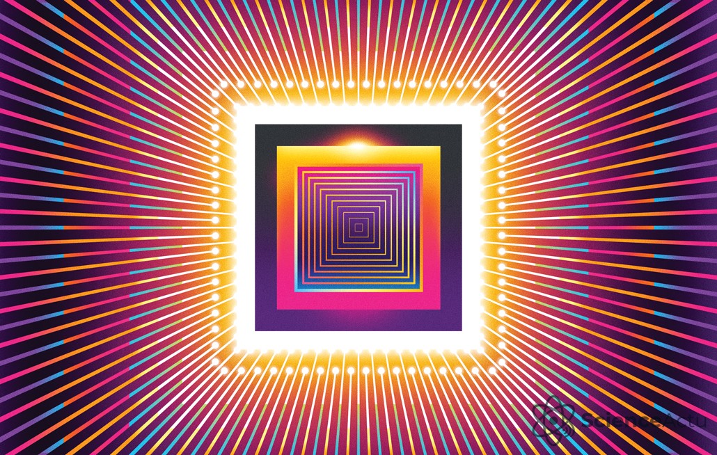 Illustration abstraite de carrés colorés