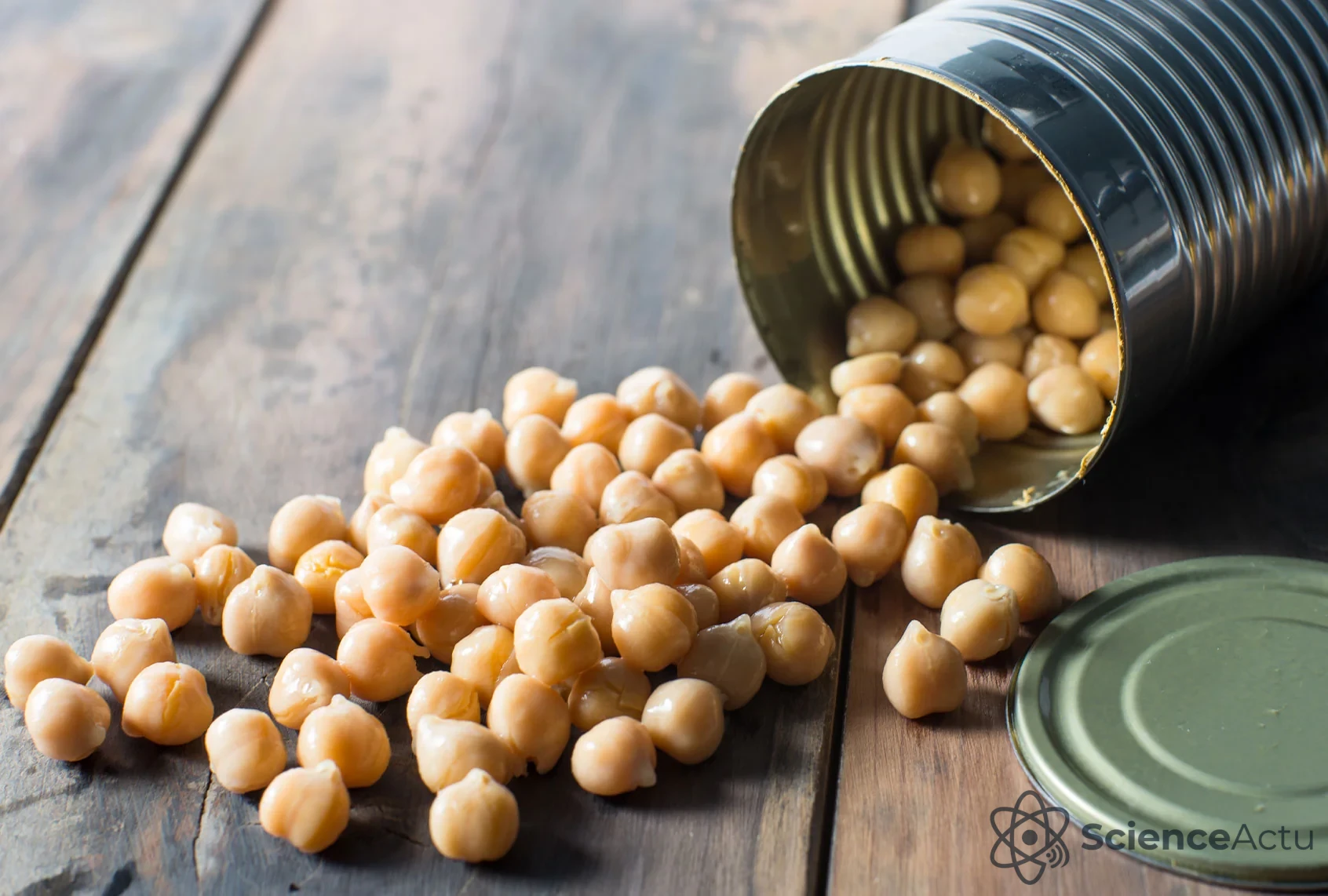 Pois chiches en conserve versés dans un bol pour une préparation saine