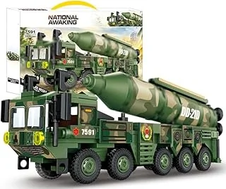 Technique Char Jeu de Construction, Militaire Maquette de Missile Balistique DF-21D Tank, 350+Pièces Blocs de Construction de Véhicule Compatible avec Les Grandes Marques