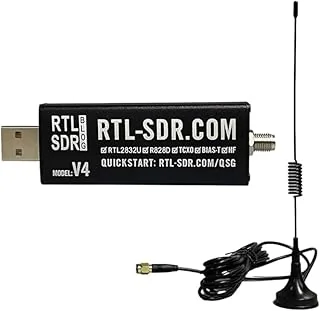 RTL-SDR Blog V4 Récepteur Radio Software Defined, 500 kHz-1,7 GHz, HF/VHF/UHF, TCXO 1PPM, Bias-Tee, Boîtier en aluminium