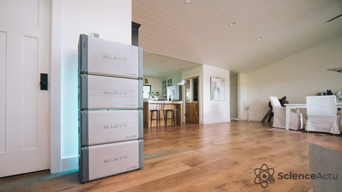 Batterie de stockage solaire domestique compacte installée dans un salon