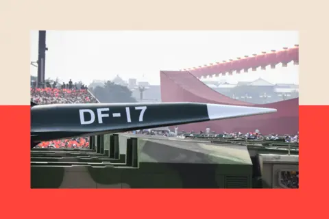 Le missile hypersonique chinois DF-17 présenté lors d'un défilé militaire à Pékin