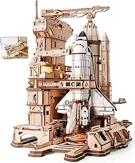 ROKR Puzzle 3D Bois la Navette Spatiale, Maquette en Bois a Construire Cadeaux d'anniversaire pour Enfants et Adultes, Space Shuttle, LKA02