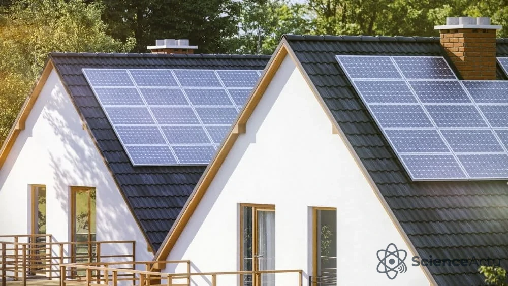 Installation de panneaux solaires sur le toit d'une maison résidentielle