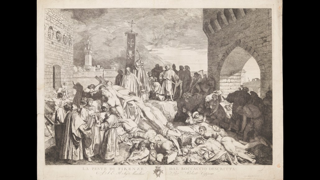 Gravure illustrant les ravages de la Peste noire à Florence