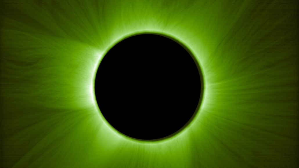 Éclipse solaire artificielle capturée par Proba-3 montrant la couronne solaire en vert