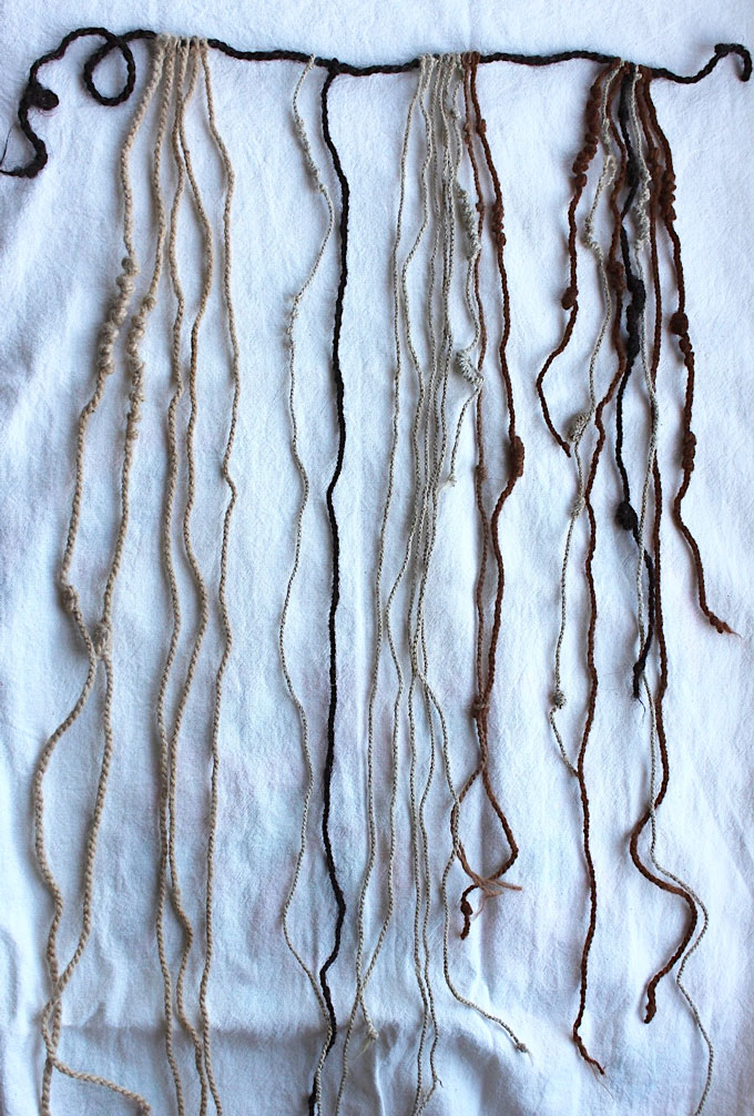 Détail des nœuds d'un khipu