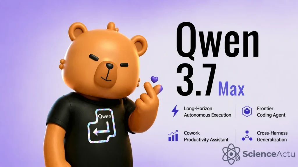 Visuel officiel d’Alibaba illustrant Qwen3.7-Max et sa stratégie IA full stack pour l’ère des agents