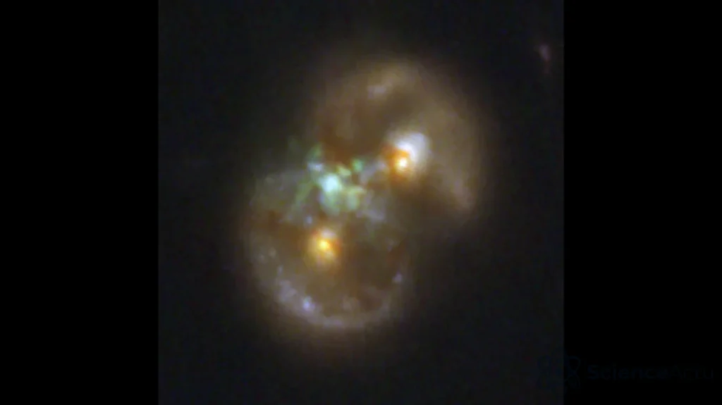 Un trou noir supermassif né d'une collision galactique