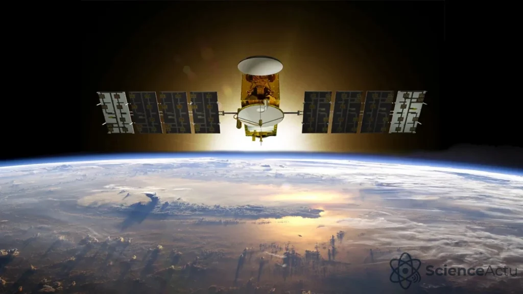 Satellite d’observation de la Terre en orbite