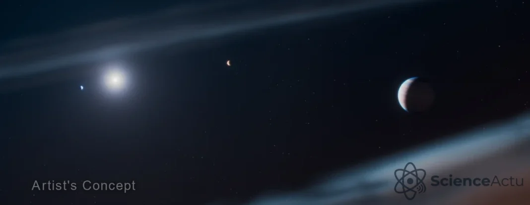 Illustration officielle du système Beta Pictoris avec la planète d