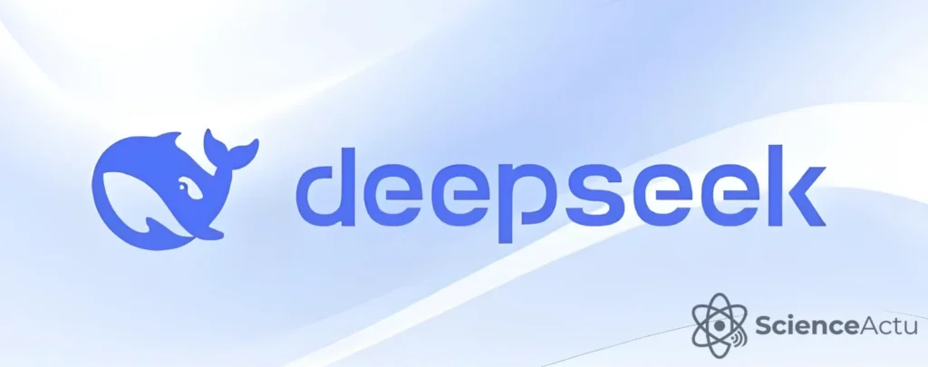 Logo DeepSeek sur fond bleu illustrant la mise à jour V4-Flash